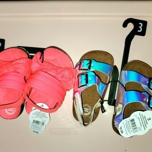 2 Pair Baby Sandals Sz 3